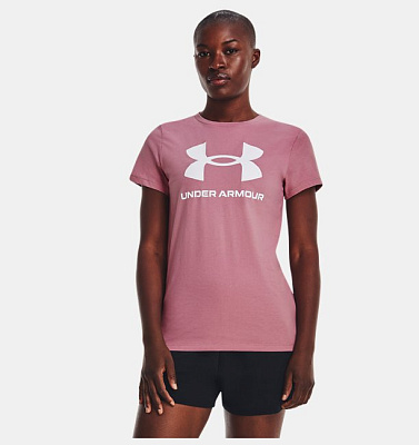 Футболка женская Under Armour UA SPORTSTYLE LOGO SS-PNK