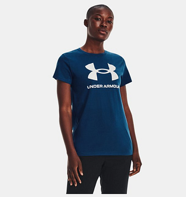 Футболка женская Under Armour UA W SPORTSTYLE LOGO SS-BLU