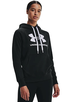 Толстовка женская Under Armour Rival Fleece Logo Hoodie-BLK